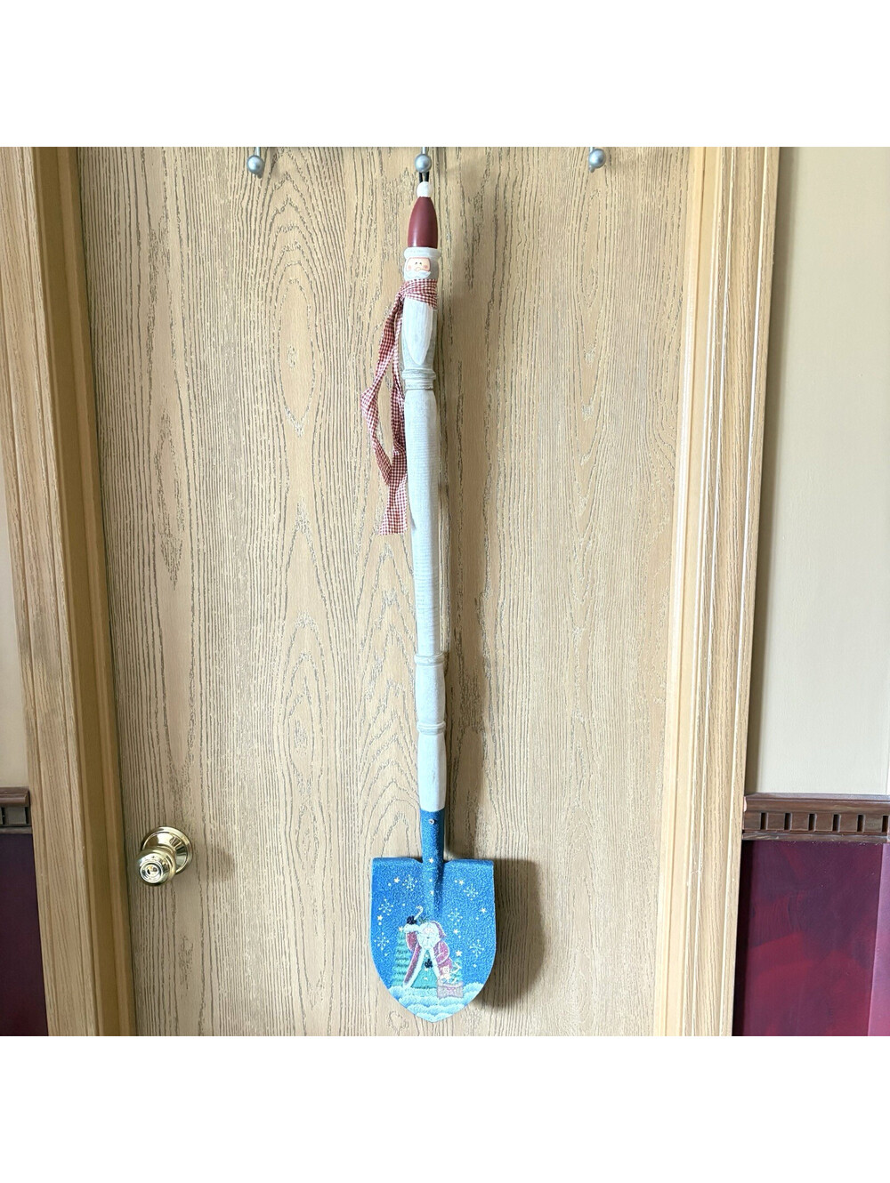 Christmas Hand Painted Shovel Decoration Santa Claus Snow Decorative 40" Tall